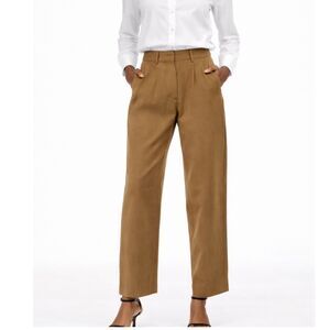 Aritzia Wilfred Carrot Pants Women’s Size 2 Tan Tencel Linen High Rise